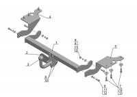 Фаркоп TY 24 для TOYOTA Verso 2008-2012, Автос, нагрузка 1250/75 кг. БЕЗ подрезки бампера от магазина ФаркопРос